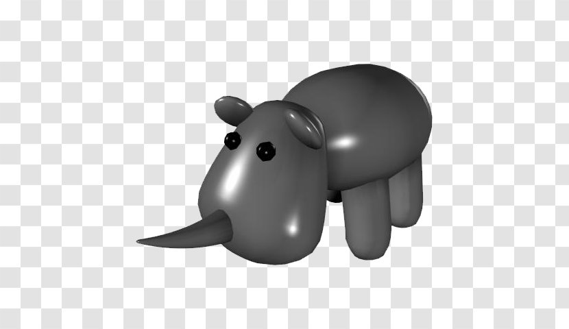 Rhinoceros Cartoon Animal 3D Modeling Cuteness - Silhouette - Gray Rhino Transparent PNG