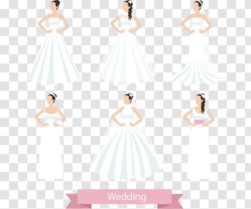 Wedding Dress Bride - Watercolor - 6 Wear Vector Material Transparent PNG