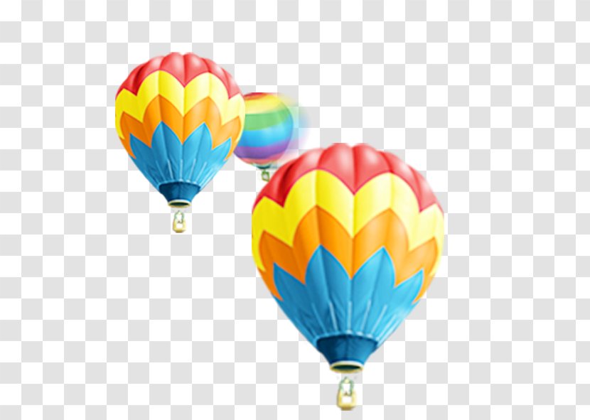 Balloon - Hot Air - Rainbow-colored Parachute Transparent PNG