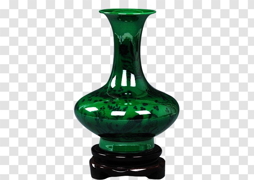 Jingdezhen Vase Blue And White Pottery - Bottle - Emerald Green Glaze Ceramic Decoration Transparent PNG