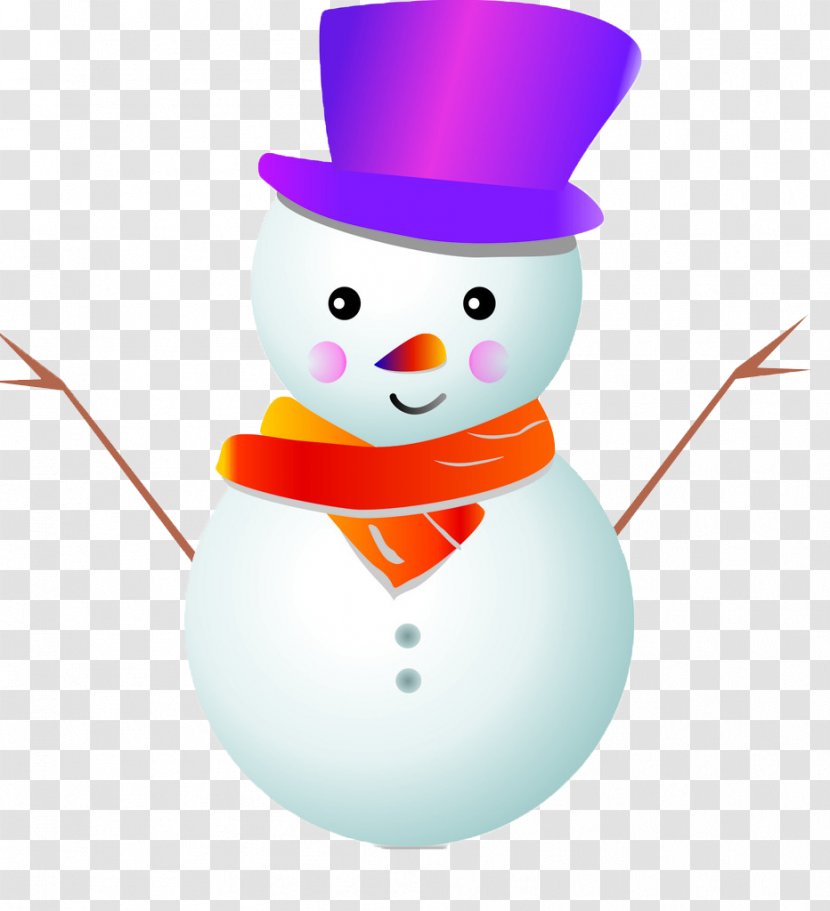Snowman Cartoon Christmas - Painting - Hand-painted Transparent PNG