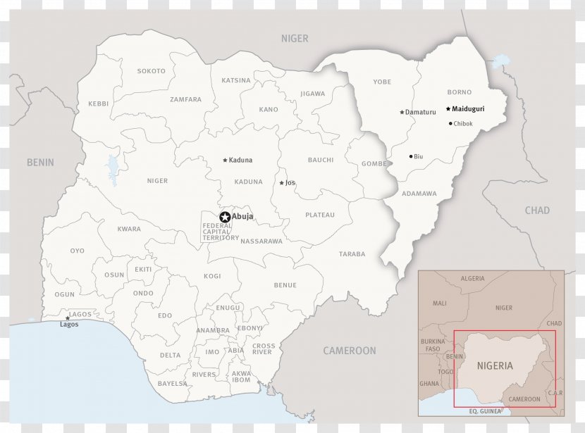 2014 Chibok Kidnapping Maiduguri Map Boko Haram - Nigeria Transparent PNG