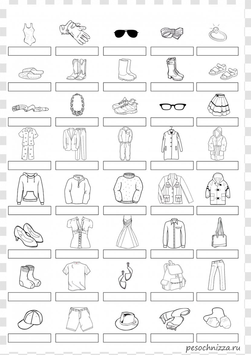 English Clothing Exercise Coloring Book Game - Number - Eng Transparent PNG