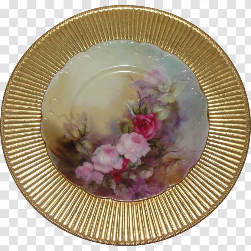 Porcelain - Plate - Hand Painted Rose Transparent PNG