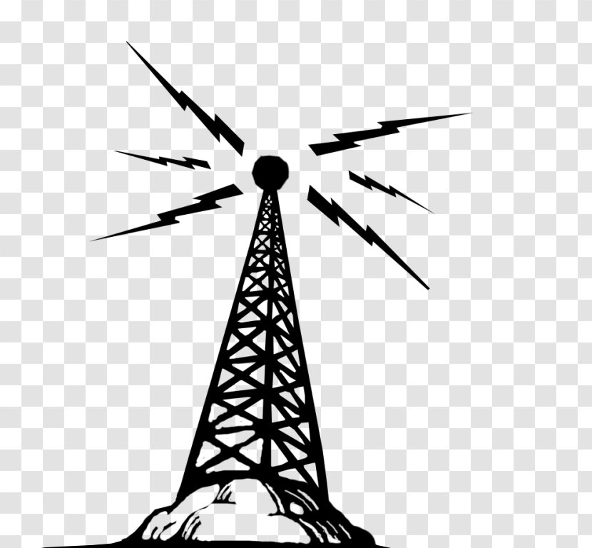 Radio Wave Telecommunications Tower Clip Art - Flower - Electric Transparent PNG