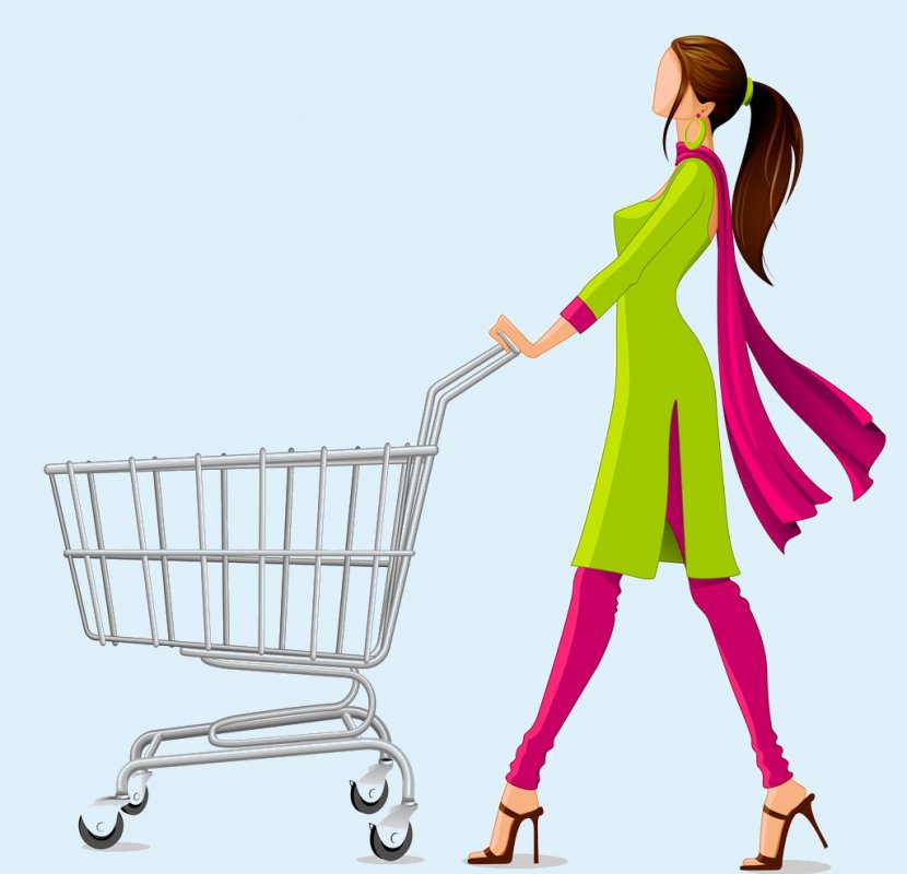 Shopping Cart Woman Royalty-free - Push Transparent PNG
