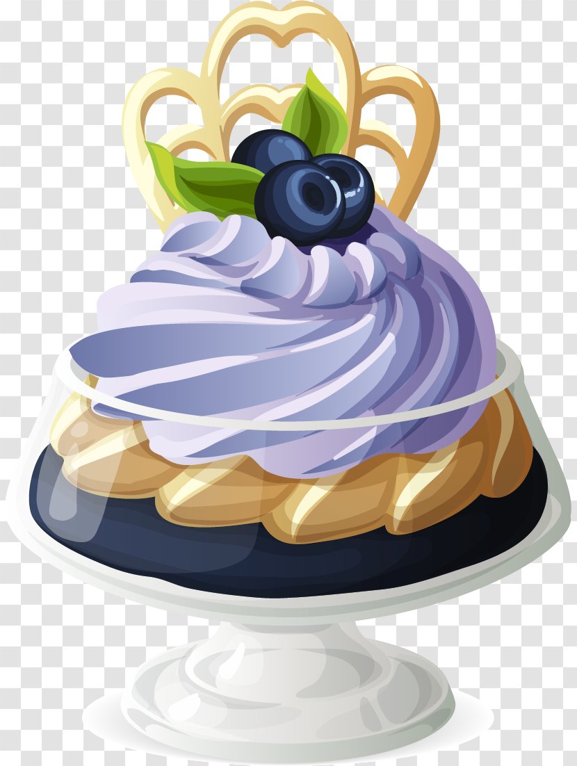 Chocolate Ice Cream Mousse Sundae Cupcake - Blueberry Biscuits Transparent PNG