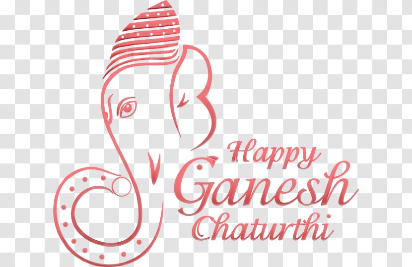 Download Free Ganesh Chaturthi Logo Painting Line Art Pink Transparent Png PSD Mockup Template