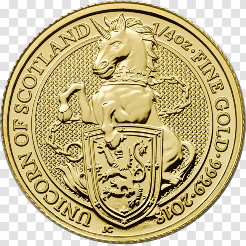 Royal Mint Gold Coin The Queen's Beasts - Metal - Coins Transparent PNG