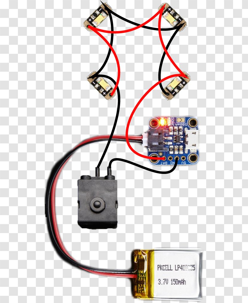 Battery Charger Light-emitting Diode Lithium Polymer Electrical Wires & Cable - Wiring - Circuit Diagram Transparent PNG