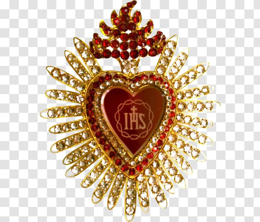 Sacred Heart 19th Century Divine Mercy Religion - Crown Of Thorns Transparent PNG