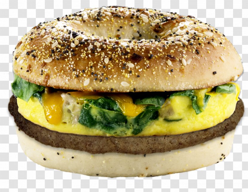 Bagel Hamburger Breakfast Sandwich Vegetarian Cuisine Omelette Transparent PNG