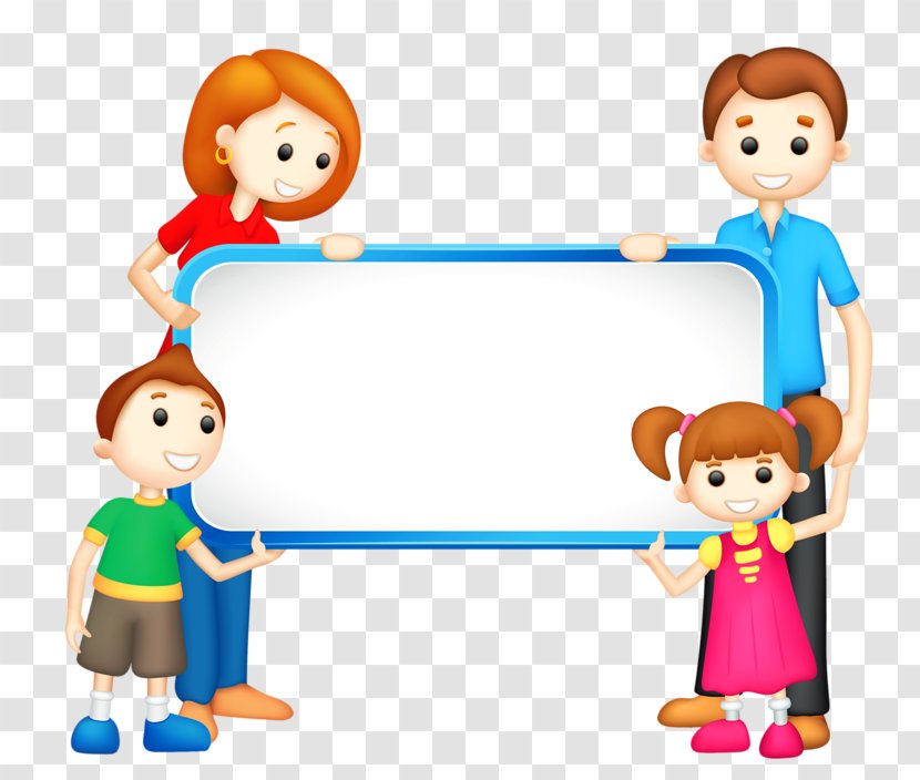 Family Clip Art - Kids Holding Placard Transparent PNG