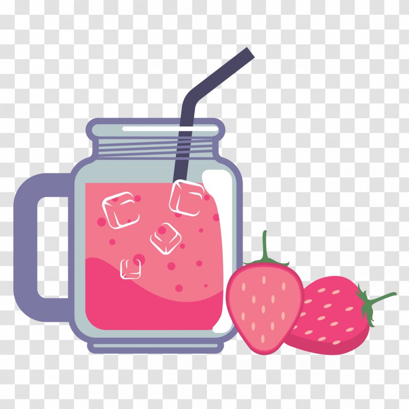 Strawberry Juice Pineapple Fruit Drink - Jugo De Fresa Transparent PNG