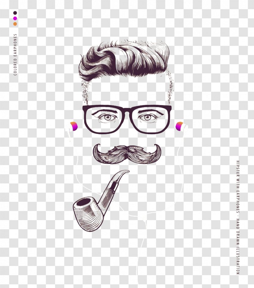 Drawing Stock Photography Illustration - Hipster - Men Wearing Headphones Transparent PNG