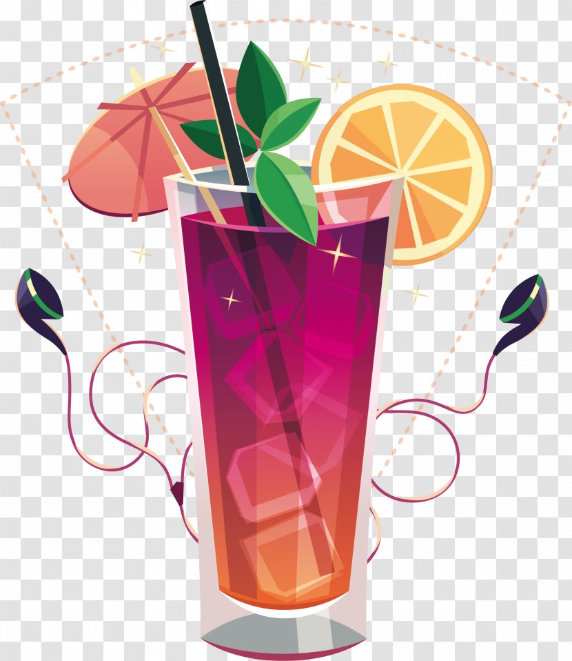 Cocktail Juice Drink - Cartoon Poster Promotional Material Transparent PNG