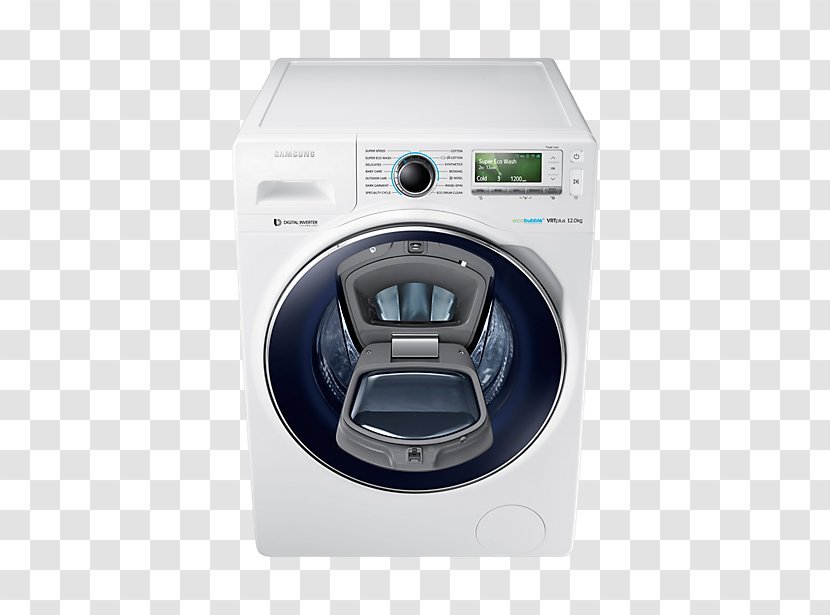 Washing Machines Samsung WW12K8412OX Laundry WW11K8412OW - White Transparent PNG
