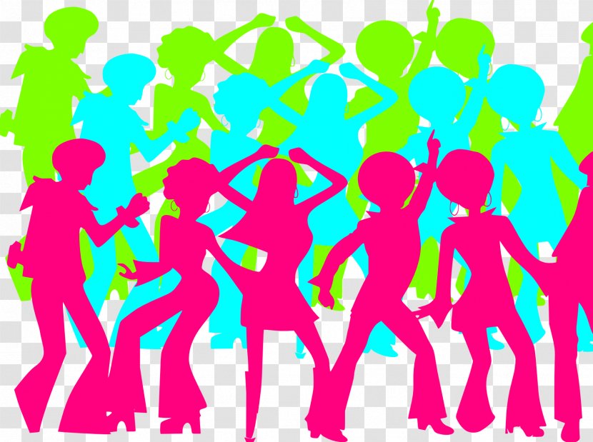 Dance Party 1970s Nightclub Disco - Watercolor - Singles’ Transparent PNG