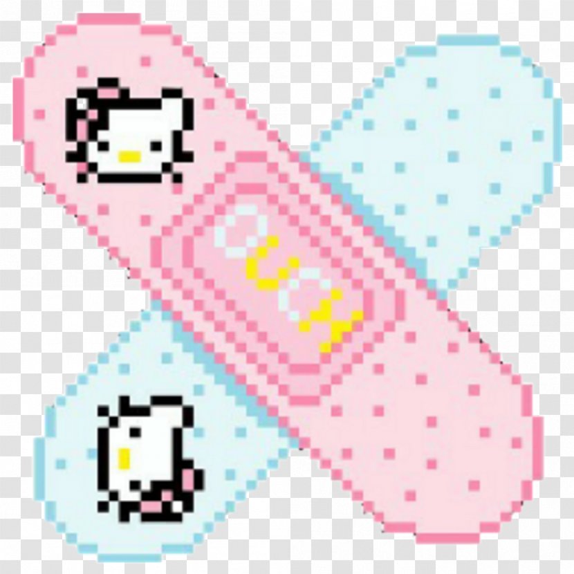 Pixel Art Kawaii Transparency - Hello Kitty - Band Aid Bandaid Bandage Transparent PNG