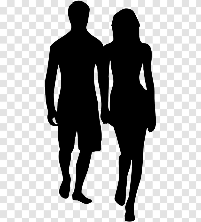 Love Couple - Walking Blackandwhite Transparent PNG