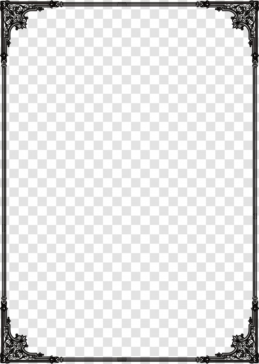 Grunge Clip Art - Monochrome - Flat Black Frame Transparent PNG