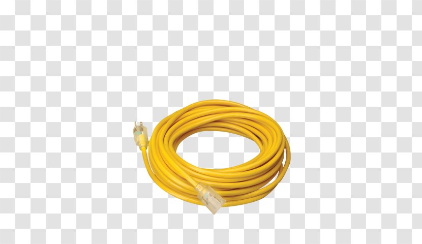 Extension Cords American Wire Gauge Power Cord Electrical Cable - Adapter - Yellow Transparent PNG