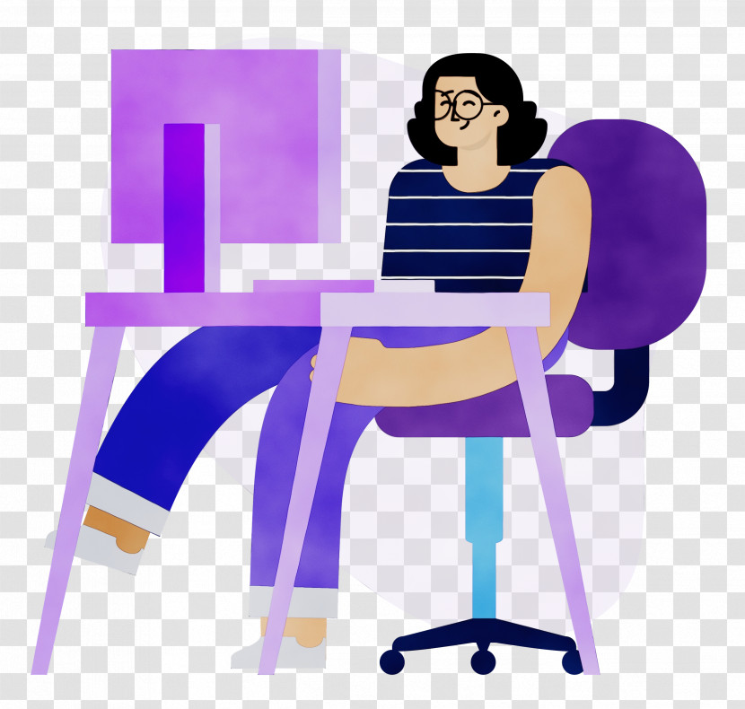 Chair Sitting Cartoon Joint Line Transparent PNG