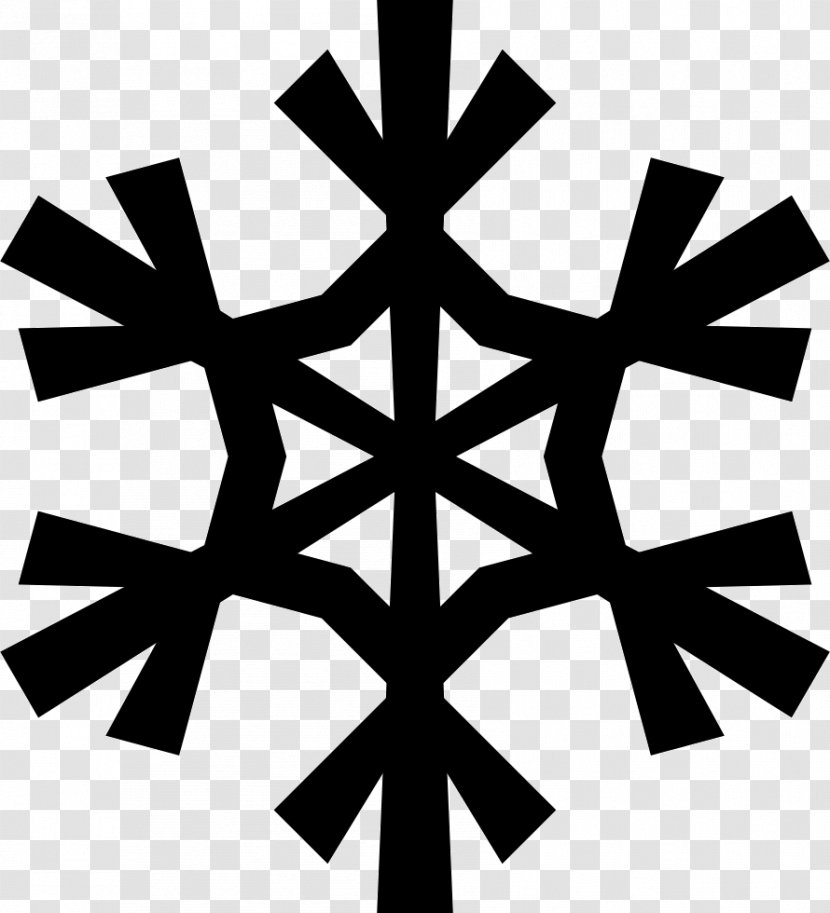 Snowflake Clip Art Image - Monochrome Transparent PNG