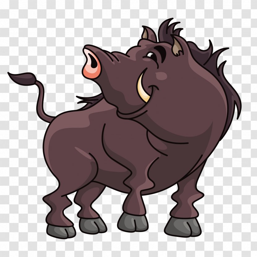 Wild Boar Common Warthog Vector Graphics Clip Art Image - Wildlife - Pig Transparent PNG