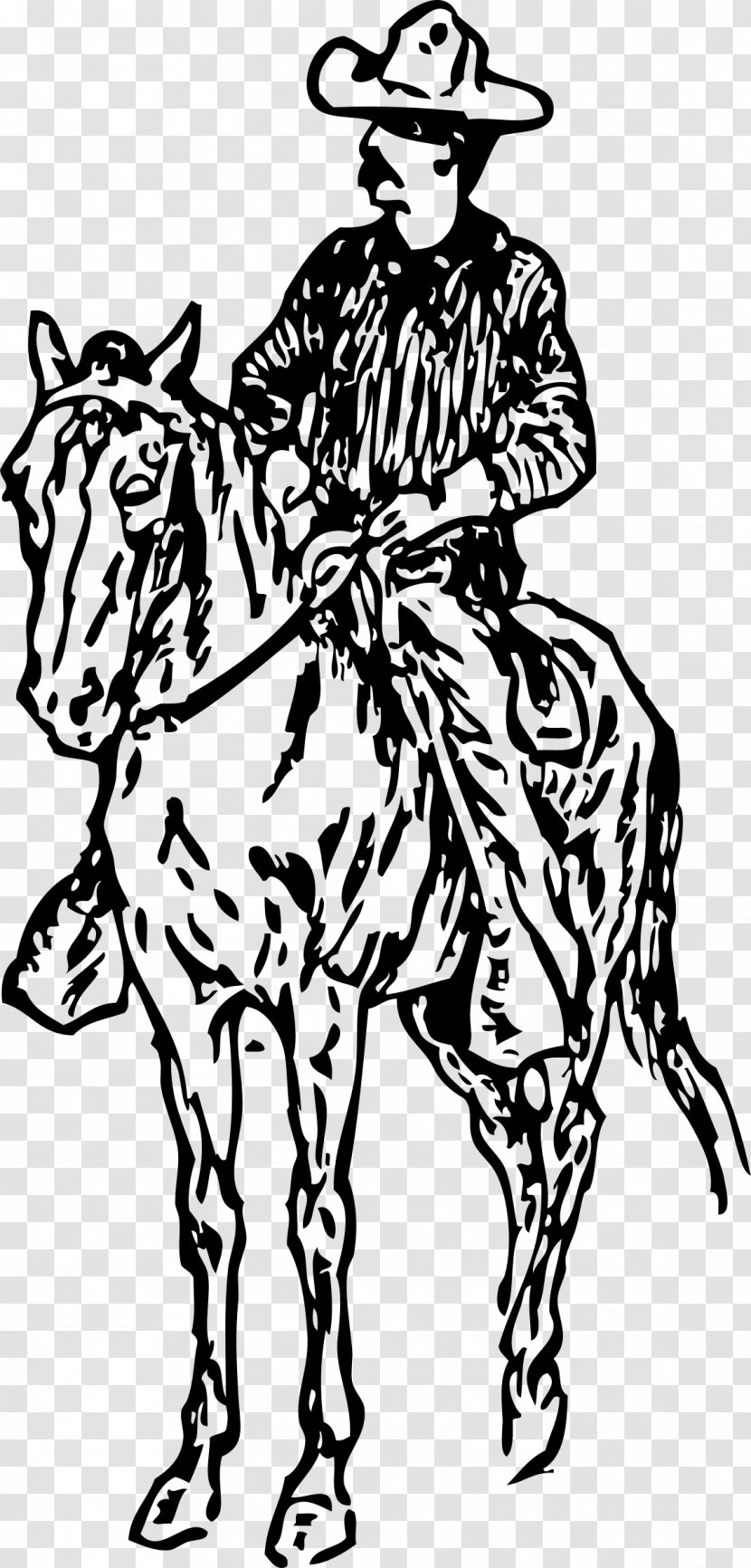 Horse Equestrian Drawing Cowboy Clip Art - Cattle Like Mammal Transparent PNG