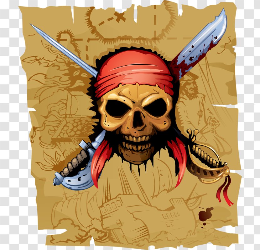 Piracy Cdr Clip Art - Skull - Pirate Flag Transparent PNG
