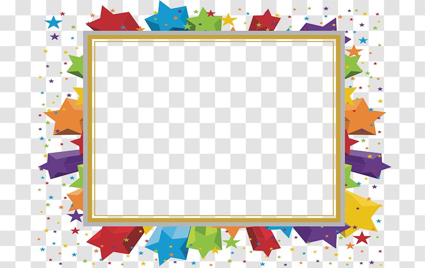 Template Microsoft PowerPoint Party Ppt Wallpaper - Event Management - Colored Stars Border Transparent PNG