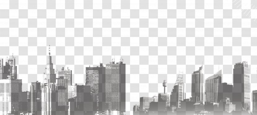 Black And White Skyline Skyscraper Building - Daytime - Simple Creative City Transparent PNG
