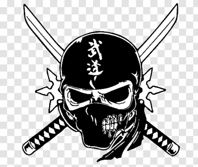 Decal Ninja Bumper Sticker Skull Transparent PNG