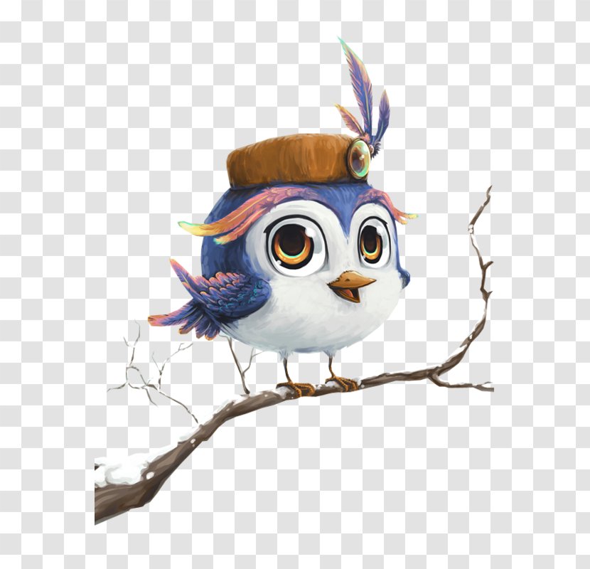 Bird Drawing Winter - Animal - Hand-painted On The Hat Stand Branch Cute Transparent PNG