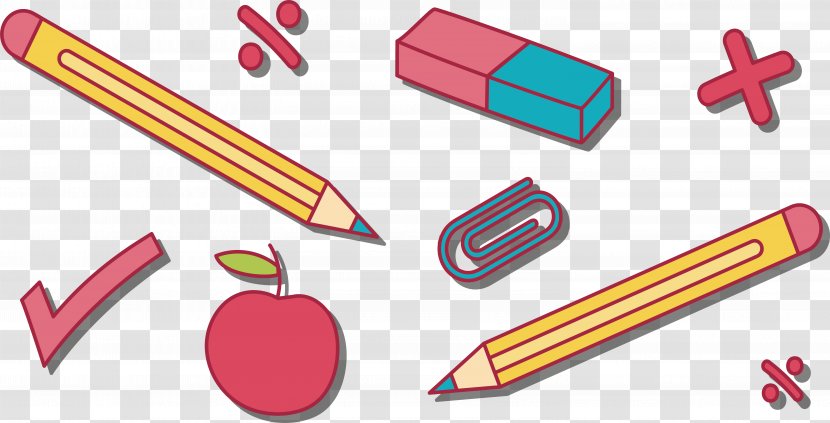 Pencil Eraser Drawing - Cartoon - Pencil, Rubber Pattern Transparent PNG