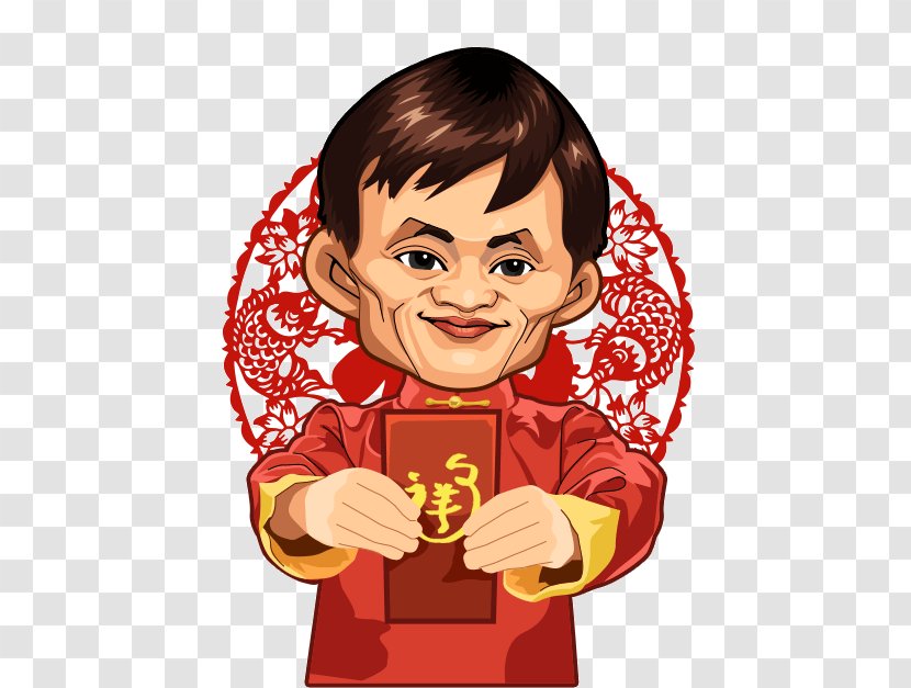Chinese New Year Cartoon Lunar - Child - Holding A Hand-painted Red By The People Transparent PNG
