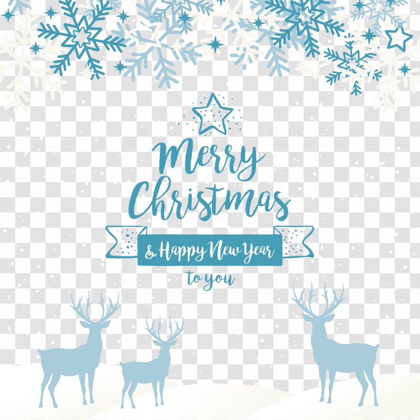 Blue Christmas Santa Claus Ornament - Vector Reindeer And Snowflake Background Profile Transparent PNG