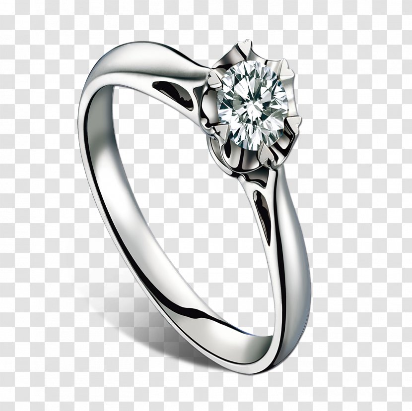 Ring Diamond Jewellery Brilliant - Cut - Shiny Transparent PNG