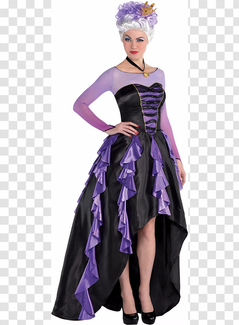 Ursula Costume King Triton Ariel Party City - Purple - Disney Princess Transparent PNG