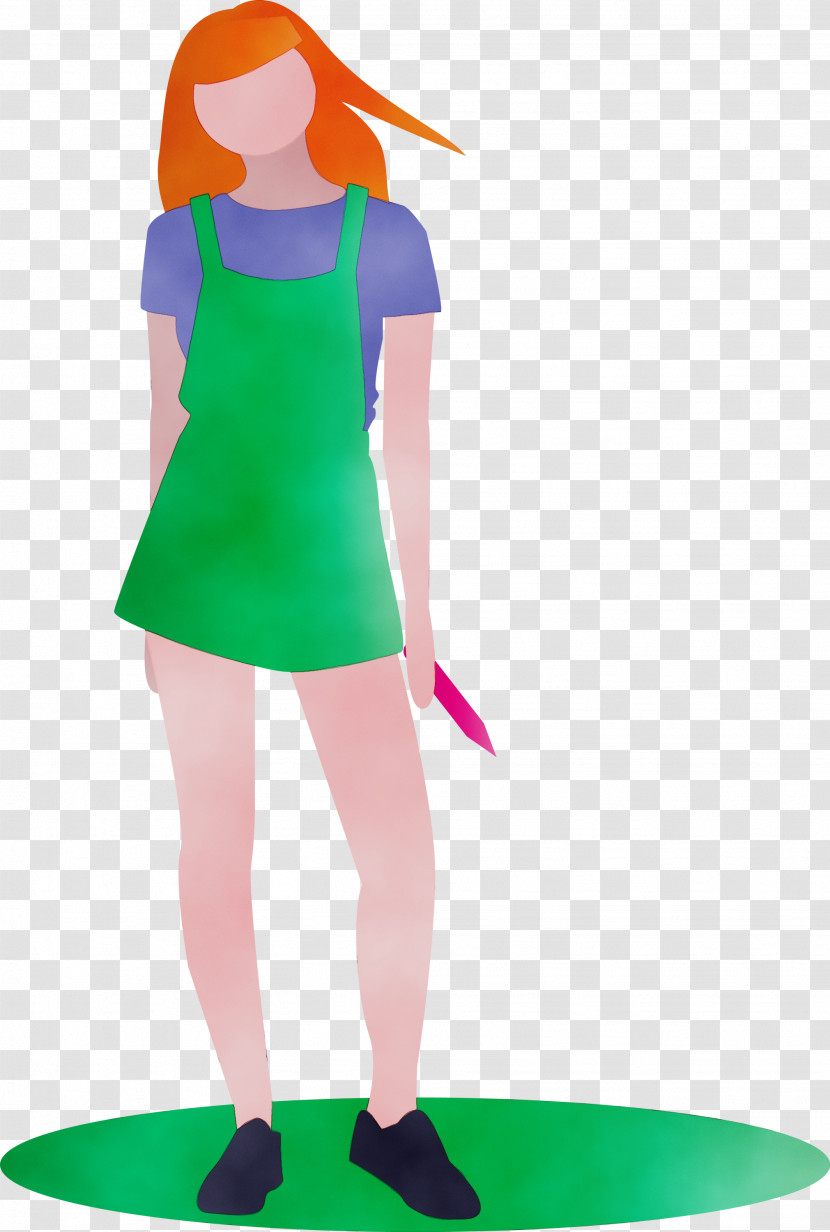 Green Standing Costume Transparent PNG