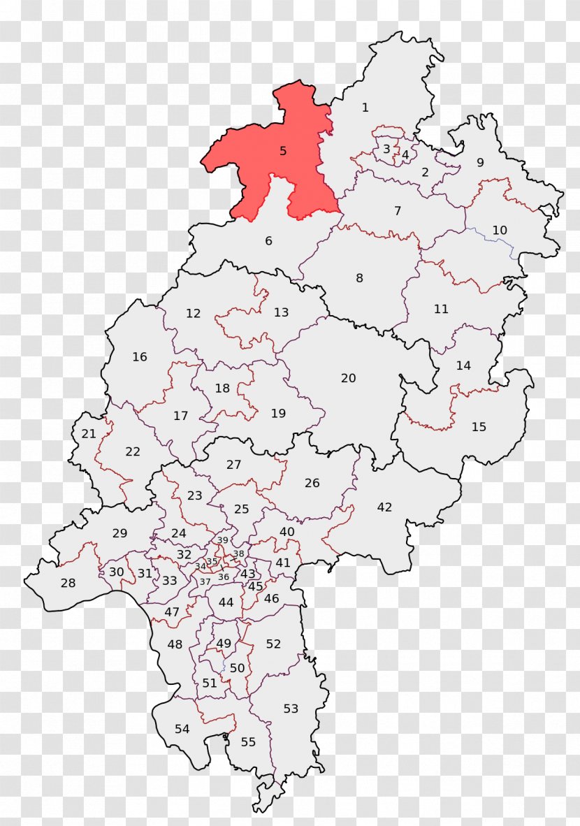 Wahlkreis Waldeck-Frankenberg I Landtag Of Hesse Electoral District Hessian State Election, 2008 - Map Germany Transparent PNG