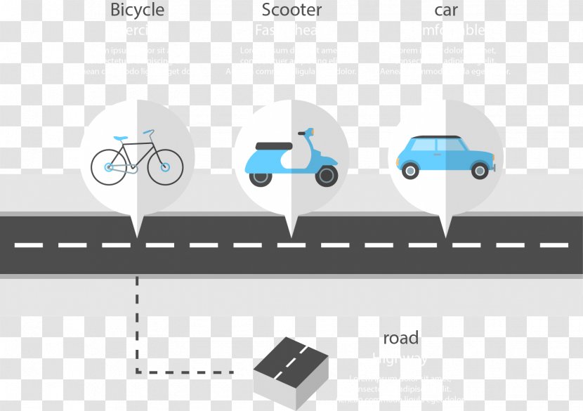 Infographic Road Transport - Vector Hand-drawn Schematic Flat Traffic Transparent PNG