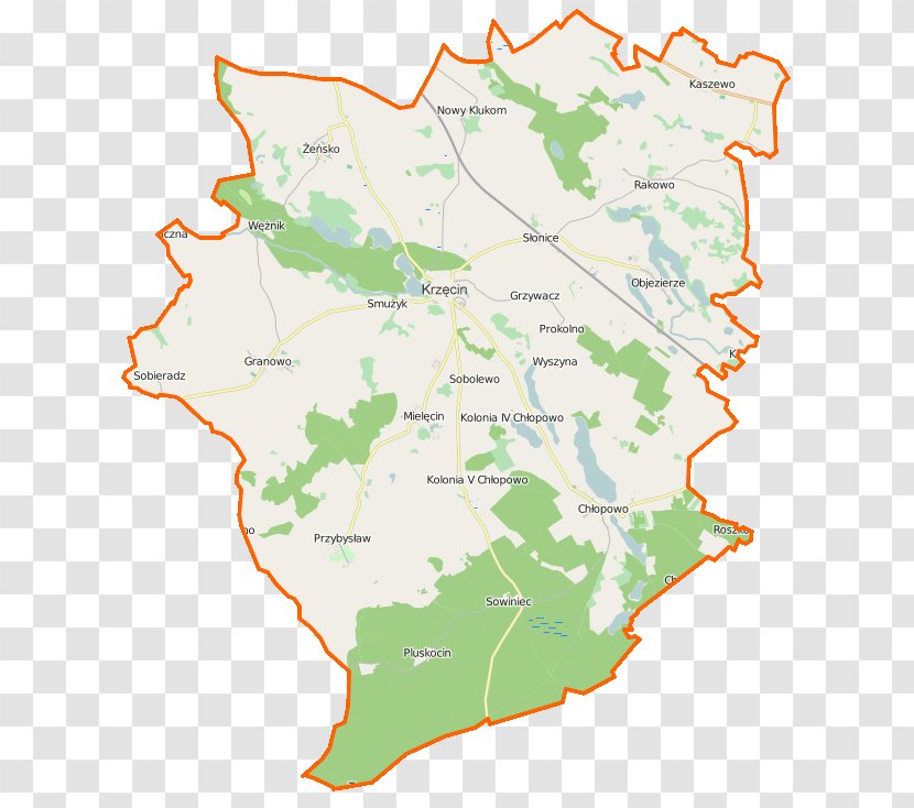 Krzęcin, West Pomeranian Voivodeship Granowo, Mielęcin, Choszczno County Objezierze, Wyszyna, - Land Lot - Map Transparent PNG