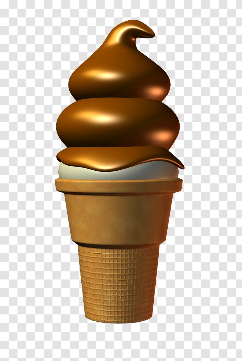 Chocolate Ice Cream Cone Sundae - Cones Transparent PNG