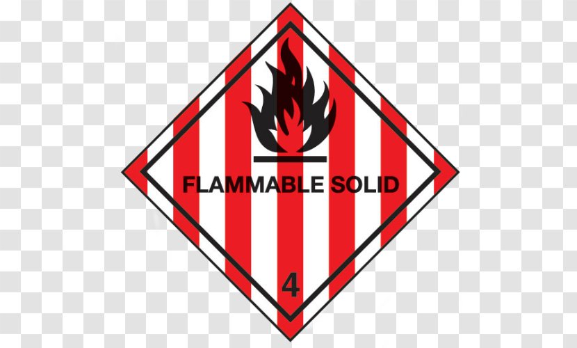 Combustibility And Flammability Dangerous Goods Solid Label UN Number - Triangle - Flamable Transparent PNG