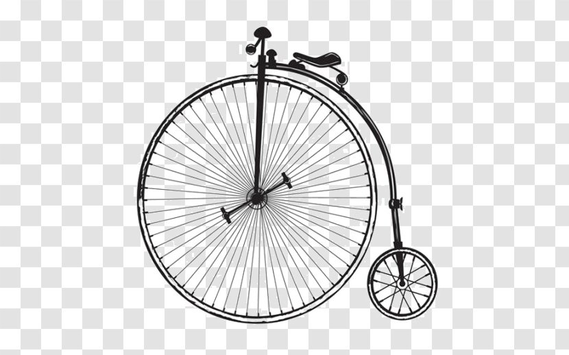 Bicycle Penny-farthing Cycling Clip Art - Black And White Transparent PNG