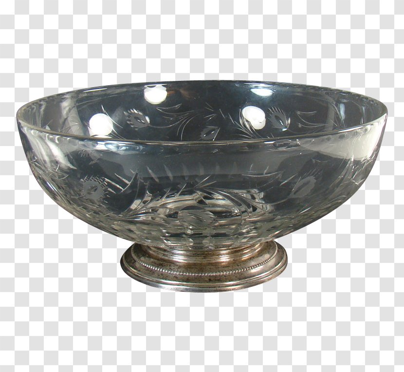 The Cut-Glass Bowl Antique Diamond Cut - Punch - Glass Transparent PNG