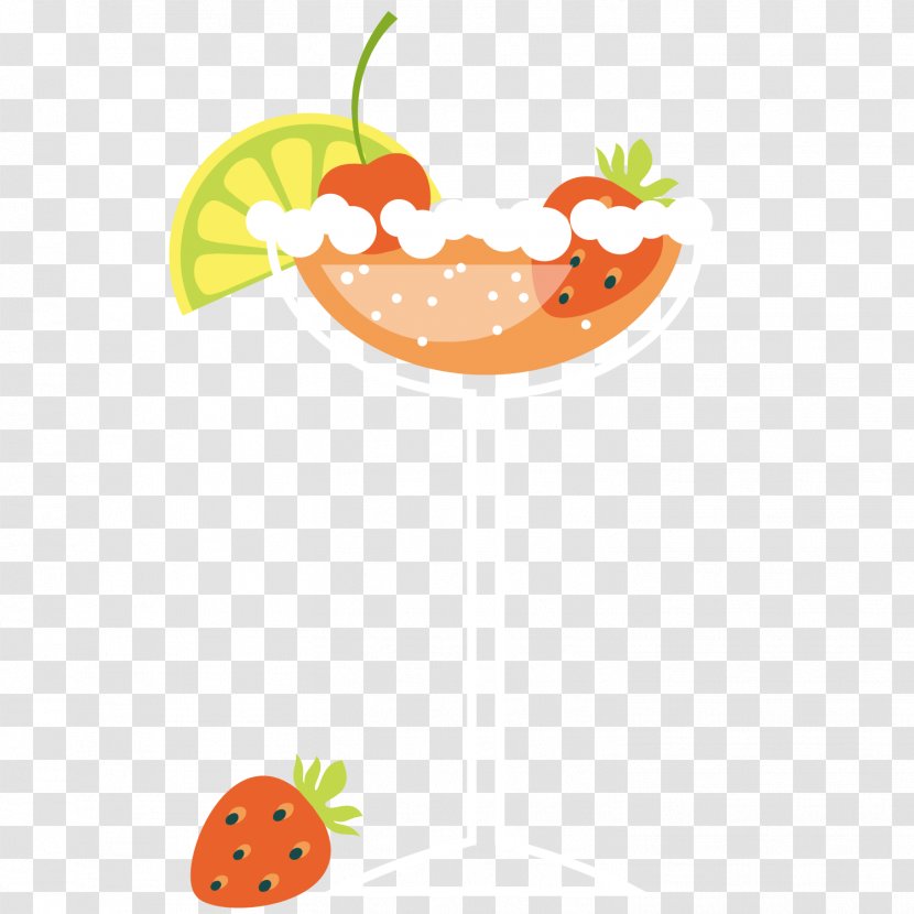 Strawberry Milk - Aedmaasikas - Vector Summer Cocktail Transparent PNG