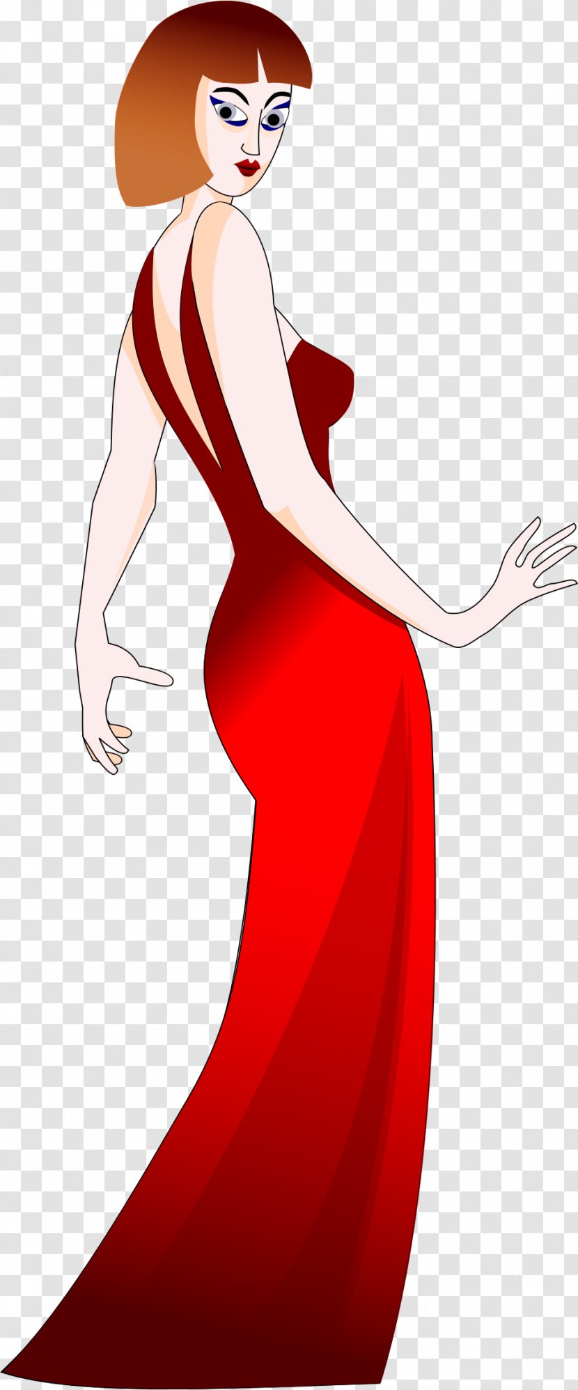 Woman Dress Fashion Clip Art - Cartoon - Popular Transparent PNG
